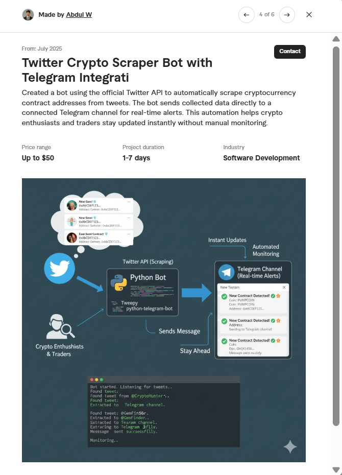 Twitter Crypto Scraper Bot project